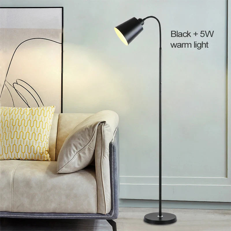 Lampadaire nordique minimaliste réglable lampadaires LED pour chambre salon bureau d'étude décor à la maison canapé lumière
