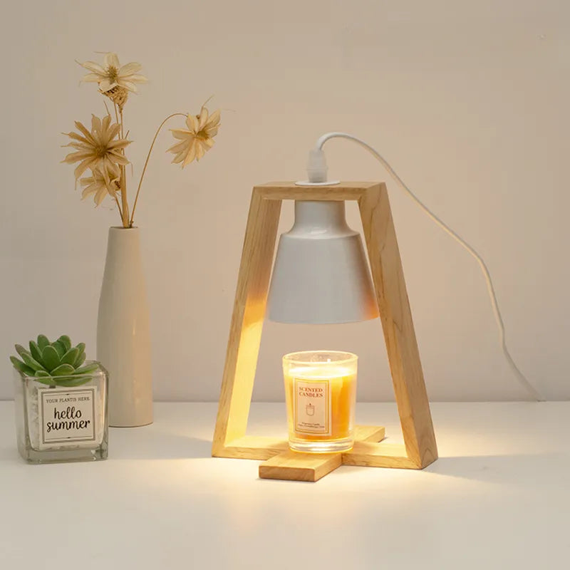 Lampe chauffe-bougie bois nordique 110/230V éclairage intérieur